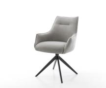 DELIFE Draaistoel Alja-Flex met armleuning zachte stof met structuur g...