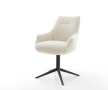 DELIFE Draaistoel Alja-Flex met armleuning teddy beige kruispoot zwart...