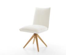 DELIFE Draaistoel Lelio-Flex bouclé zacht beige houten frame hoekig na...