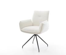 DELIFE Eetkamerstoel Nela-Flex bouclé zacht beige kruisframe conisch z...