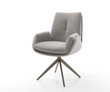 DELIFE Draaistoel Clea-Flex zachte stof met structuur grijs kruisframe...