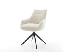 DELIFE Draaistoel Alja-Flex met armleuning teddy beige kruisframe bree...