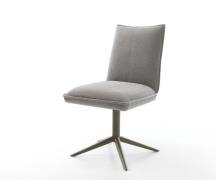 DELIFE Draaistoel Lelio-Flex zachte stof met structuur grijs kruispoot...