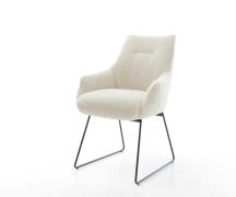 DELIFE Eetkamerstoel Alja-Flex met armleuning teddy beige slipframe zw...