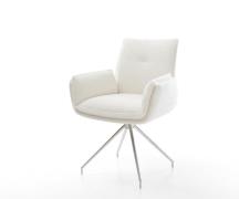 DELIFE Eetkamerstoel Nela-Flex bouclé zacht beige kruisframe conisch r...