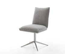 DELIFE Draaistoel Lelio-Flex zachte stof met structuur grijs kruispoot...