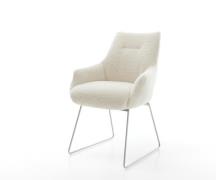 DELIFE Eetkamerstoel Alja-Flex met armleuning teddy beige slipframe ro...