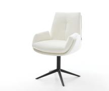 DELIFE Draaistoel Clea-Flex bouclé zacht beige kruispoot zwart 360° dr...