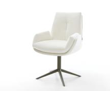 DELIFE Draaistoel Clea-Flex bouclé zacht beige kruispoot afwerking met...