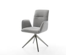 DELIFE Draaistoel Vinja-Flex zachte stof met structuur grijs kruisfram...