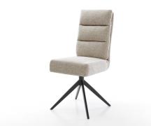 DELIFE Draaistoel Pela-Flex geweven stof beige kruisframe breed zwart ...