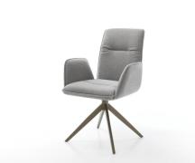 DELIFE Draaistoel Vinja-Flex zachte stof met structuur grijs kruisfram...