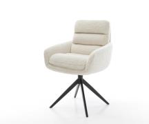 DELIFE Draaistoel Abelia-Flex met armleuning teddy beige kruisframe br...