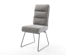 DELIFE Eetkamerstoel Pela-Flex zachte stof met structuur grijs slipfra...