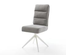 DELIFE Draaistoel Pela-Flex zachte stof met structuur grijs kruisframe...