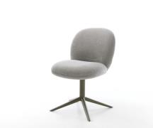 DELIFE Draaistoel Nube-Flex zachte stof met structuur grijs kruispoot ...