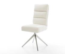 DELIFE Draaistoel Pela-Flex bouclé zacht beige kruisframe breed roestv...