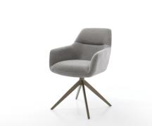 DELIFE Draaistoel Pejo-Flex zachte stof met structuur grijs kruisframe...