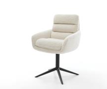 DELIFE Draaistoel Abelia-Flex met armleuning teddy beige kruispoot zwa...