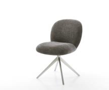 DELIFE Draaistoel Nube-Flex bouclé zacht mud kruisframe breed roestvri...