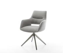 DELIFE Draaistoel Yago-Flex met armleuning zachte stof met structuur g...