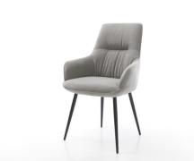 DELIFE Eetkamerstoel Zelia-Flex met armleuning zachte stof met structu...