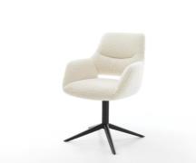 DELIFE Draaistoel Yago-Flex met armleuning teddy beige kruispoot zwart...