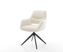 DELIFE Draaistoel Yago-Flex met armleuning teddy beige kruisframe bree...