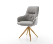 DELIFE Draaistoel Zelia-Flex met armleuning zachte stof met structuur ...