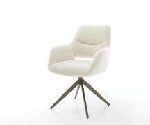 DELIFE Draaistoel Yago-Flex met armleuning teddy beige kruisframe bree...