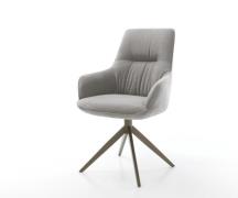 DELIFE Draaistoel Zelia-Flex met armleuning zachte stof met structuur ...