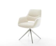 DELIFE Draaistoel Yago-Flex met armleuning teddy beige kruisframe bree...