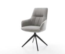 DELIFE Draaistoel Zelia-Flex met armleuning zachte stof met structuur ...