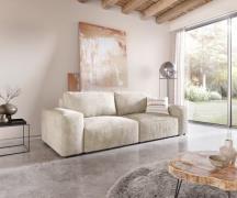 DELIFE Big-sofa Lanzo 230x95 cm ribcord beige