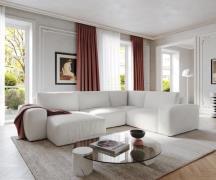 DELIFE Woonlandschap Lanzo 300x210 cm bouclé crème-wit met variabele r...