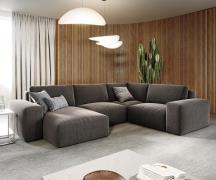 DELIFE Woonlandschap Lanzo 300x210 cm microvezel khakibruin met variab...