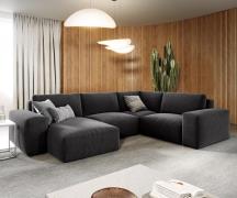 DELIFE Woonlandschap Lanzo 300x210 cm microvezel zwart met variabele r...