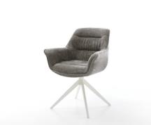 DELIFE Draaistoel Kaira-Flex bouclé zacht mud kruisframe breed wit 360...