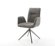 DELIFE Draaistoel Vinja-Flex bouclé zacht mud kruisframe breed grafiet...