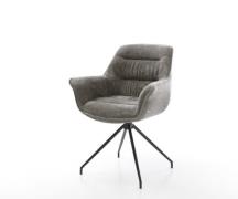 DELIFE Eetkamerstoel Kaira-Flex bouclé zacht mud kruisframe conisch zw...