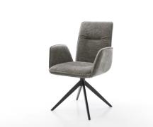 DELIFE Draaistoel Vinja-Flex bouclé zacht mud kruisframe breed zwart 3...