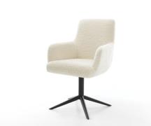 DELIFE Draaistoel Heira-Flex met armleuning teddy beige kruispoot zwar...