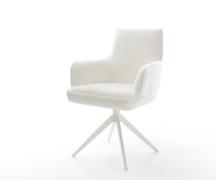 DELIFE Draaistoel Heira-Flex met armleuning bouclé zacht beige kruisfr...