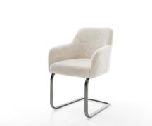 DELIFE Sledemodel Greg-Flex pluchen crème-wit sledemodel vlak grafiet ...