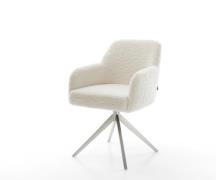 DELIFE Draaistoel Greg-Flex teddy beige kruisframe breed roestvrij sta...