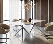 DELIFE Eetkamertafel Edge Boot 270x120 keramiek Iris FMG Onice Grigio ...