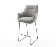 DELIFE Barstoel Alja-Flex Zachte stof met structuur Grijs Sledeonderst...