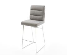 DELIFE Barstoel Pela-Flex Zachte stof met structuur Grijs Sledeonderst...
