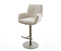 DELIFE Barstoel Clea-Flex Zachte Geweven stof Beige Draaivoet in hoogt...