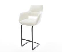 DELIFE Barstoel Yago-Flex Bouclé zacht Beige Vrijkantelframe plat meta...